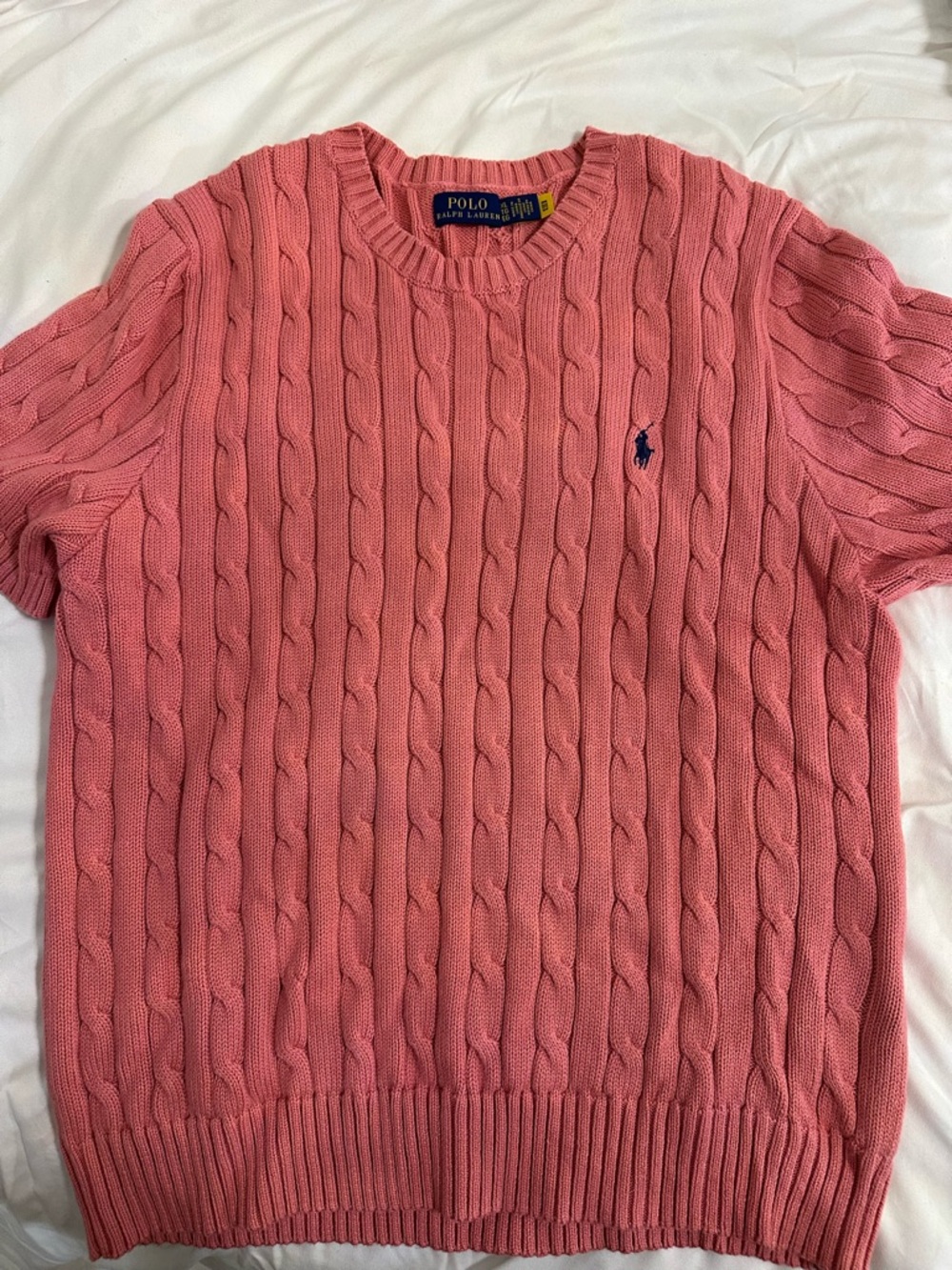 Ralph Lauren Pink Cable-Knit Crewneck Sweater- Worn once